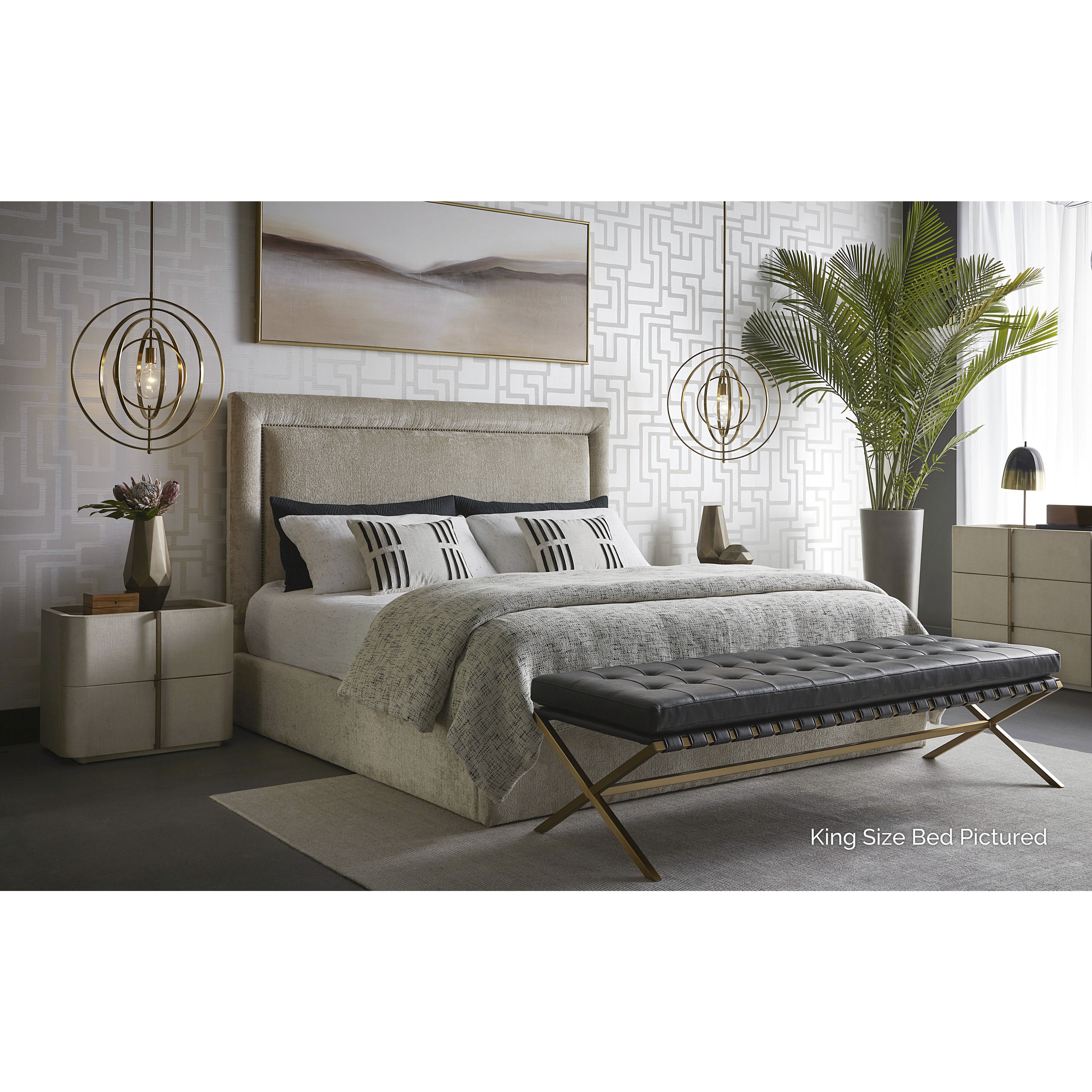Nylah Bergen Taupe Bed, Queen